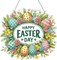 Easter Diamond Art Hanging Kit – DIY Double-Sided Special-Shaped Crystal Window Pendant Ornament (Happy Easter Wreath)